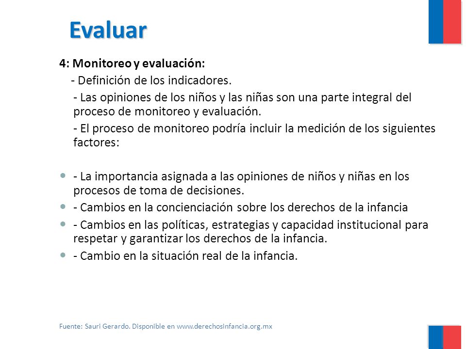 Evaluar 4: Monitoreo y evaluación: - Definición de los indicadores.