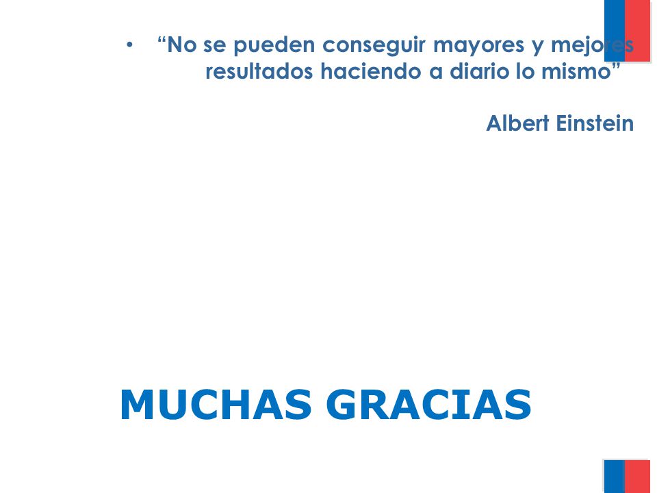 No se pueden conseguir mayores y mejores resultados haciendo a diario lo mismo Albert Einstein
