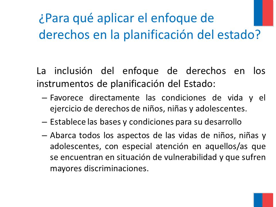 ¿Para qué aplicar el enfoque de derechos en la planificación del estado