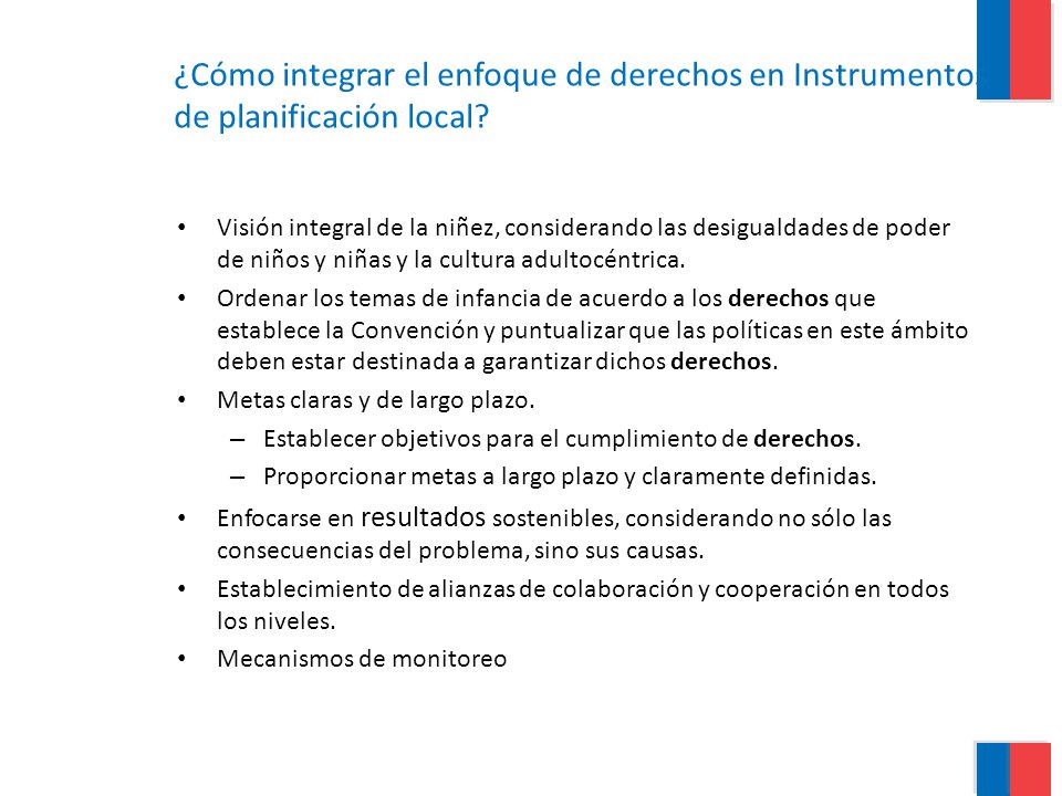 ¿Cómo integrar el enfoque de derechos en Instrumentos de planificación local