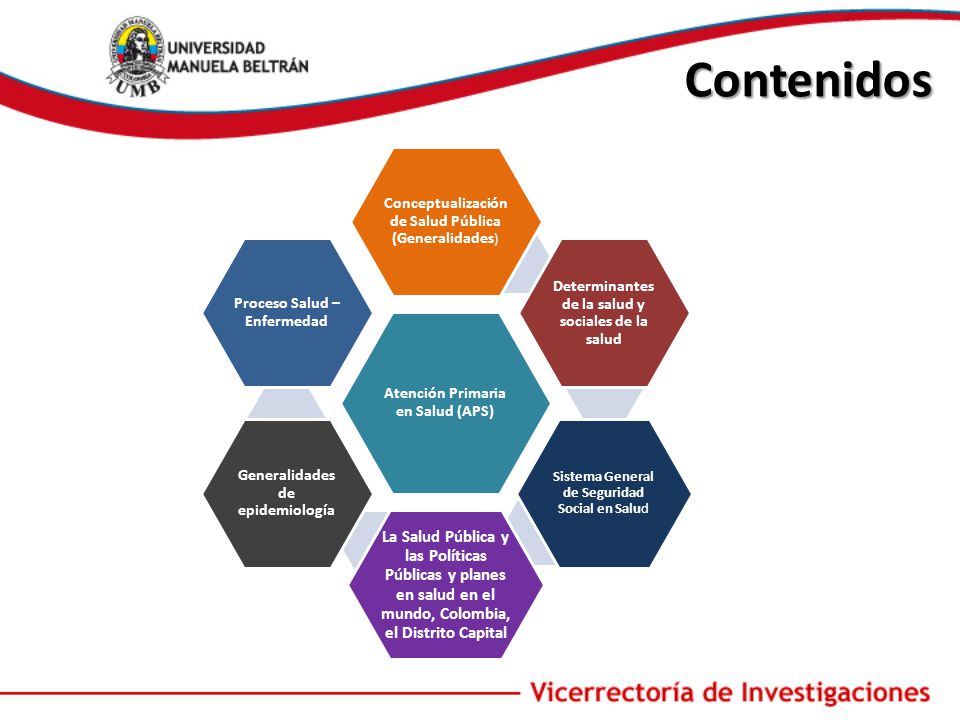 Contenidos Atención Primaria en Salud (APS) Conceptualización de Salud Pública (Generalidades) Determinantes de la salud y sociales de la salud.