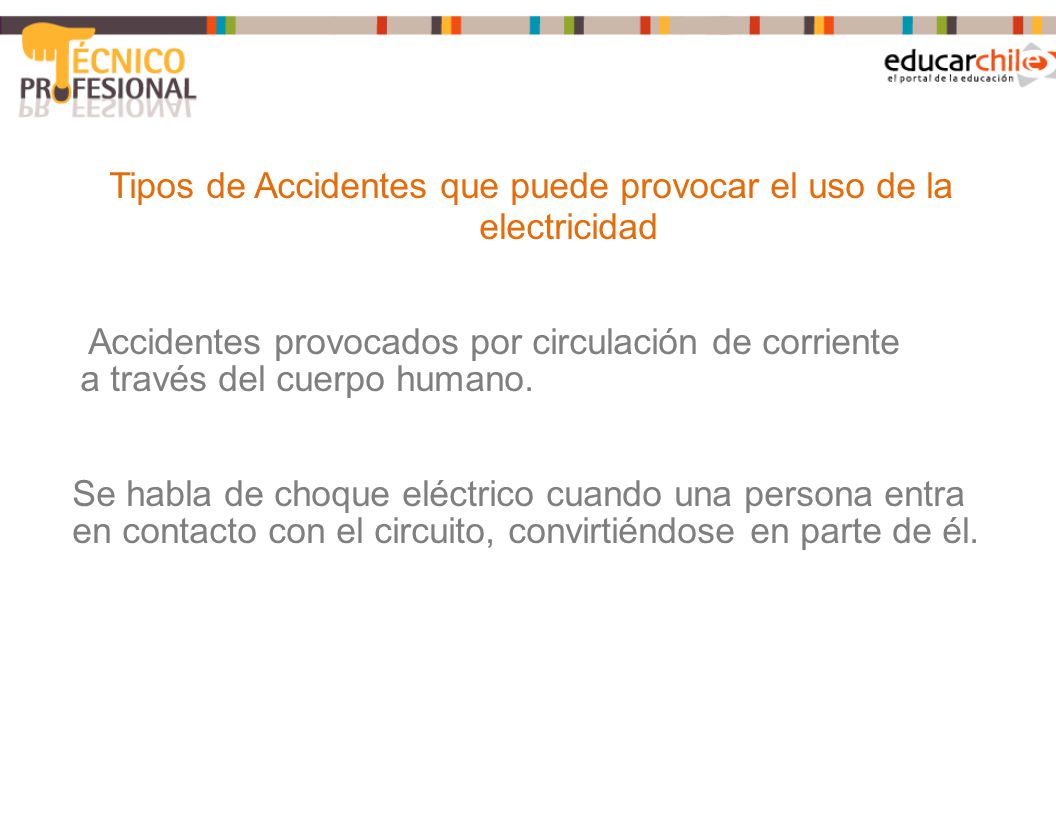 Tipos de Accidentes que puede provocar el uso de la electricidad