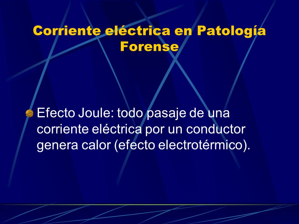 Corriente eléctrica en Patología Forense