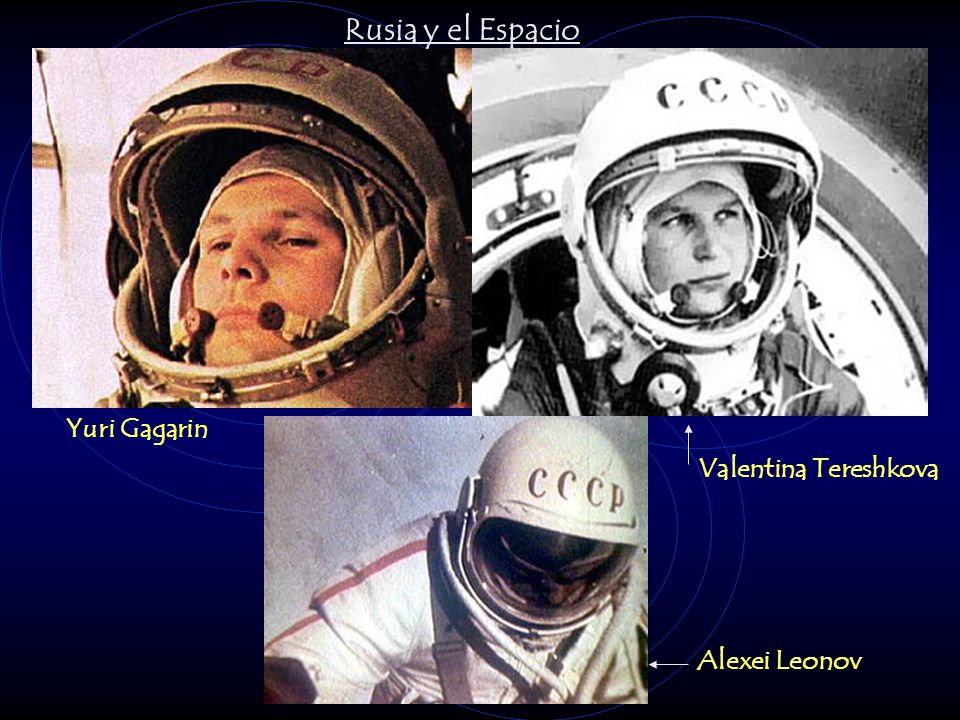 Rusia y el Espacio Yuri Gagarin Valentina Tereshkova Alexei Leonov