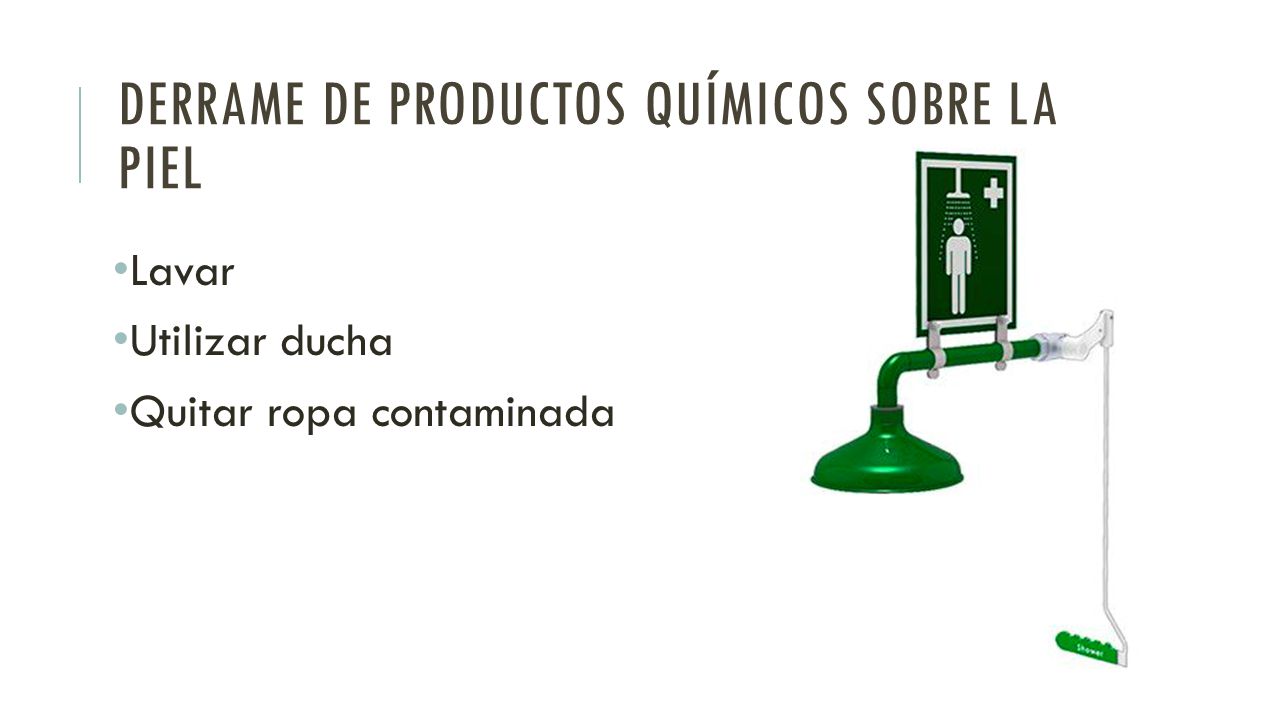Derrame de productos químicos sobre la piel