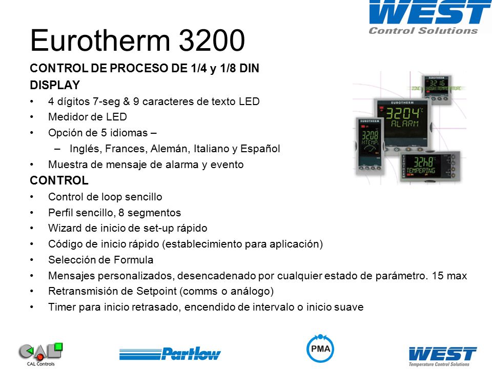 Eurotherm 3200 CONTROL DE PROCESO DE 1/4 y 1/8 DIN DISPLAY CONTROL