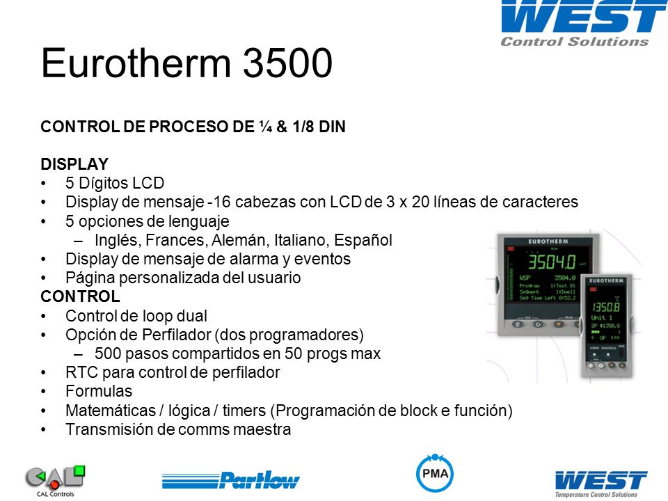 Eurotherm 3500 CONTROL DE PROCESO DE ¼ & 1/8 DIN DISPLAY 5 Dígitos LCD