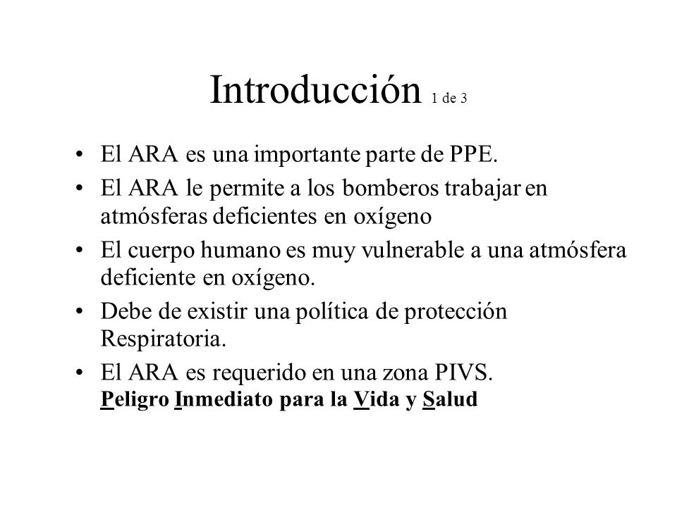 Introducción 1 de 3 El ARA es una importante parte de PPE.