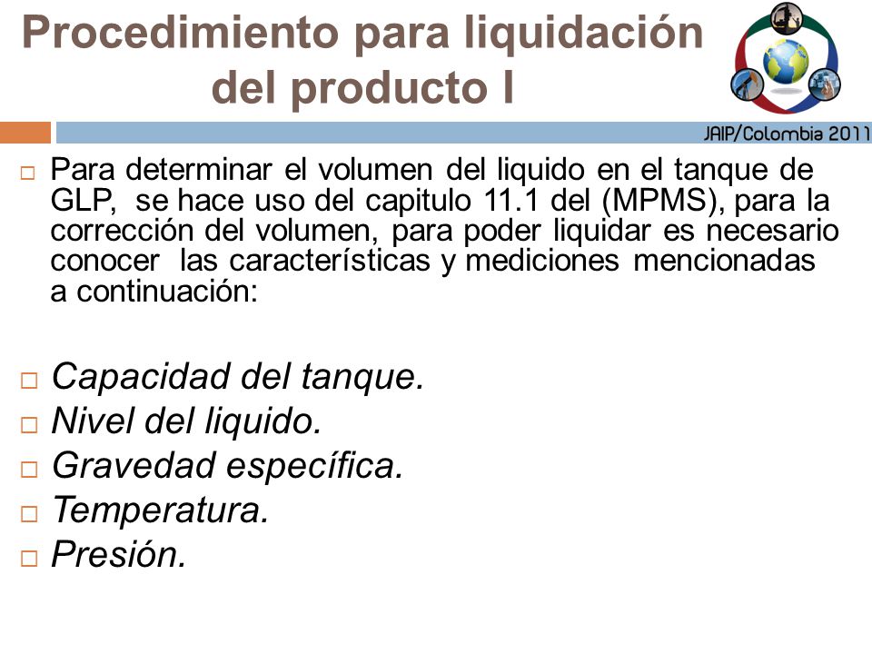 Procedimiento para liquidación del producto I