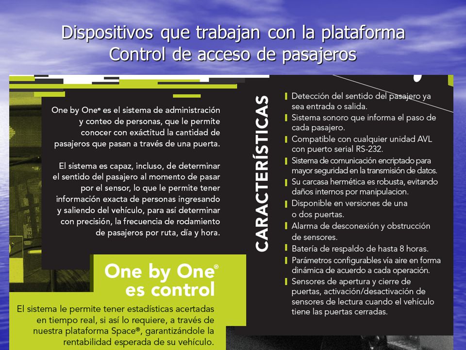 Dispositivos que trabajan con la plataforma Control de acceso de pasajeros