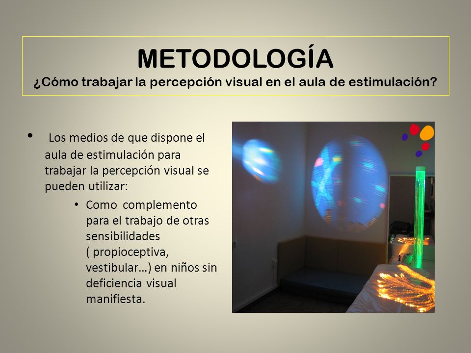 METODOLOGÍA ¿Cómo trabajar la percepción visual en el aula de estimulación