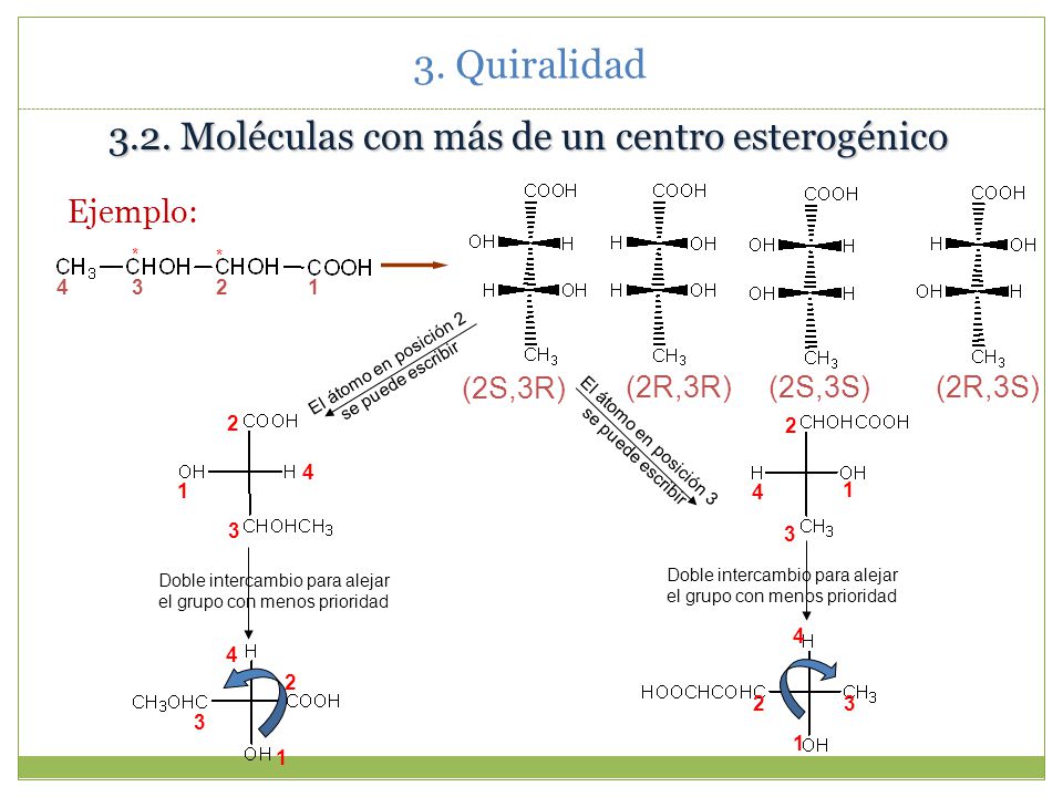 3. Quiralidad 3.2. Moléculas con más de un centro esterogénico