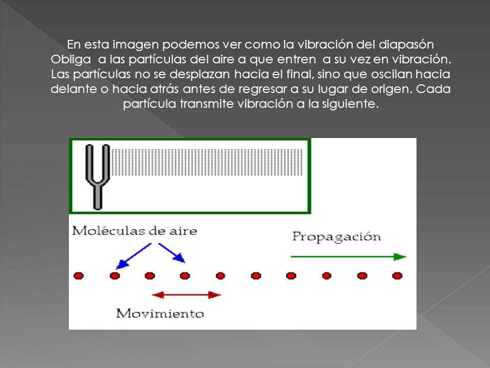 En esta imagen podemos ver como la vibración del diapasón