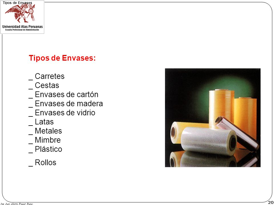 Tipos de Envases Tipos de Envases: