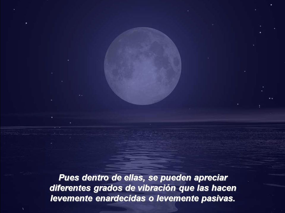 Pues dentro de ellas, se pueden apreciar diferentes grados de vibración que las hacen levemente enardecidas o levemente pasivas.