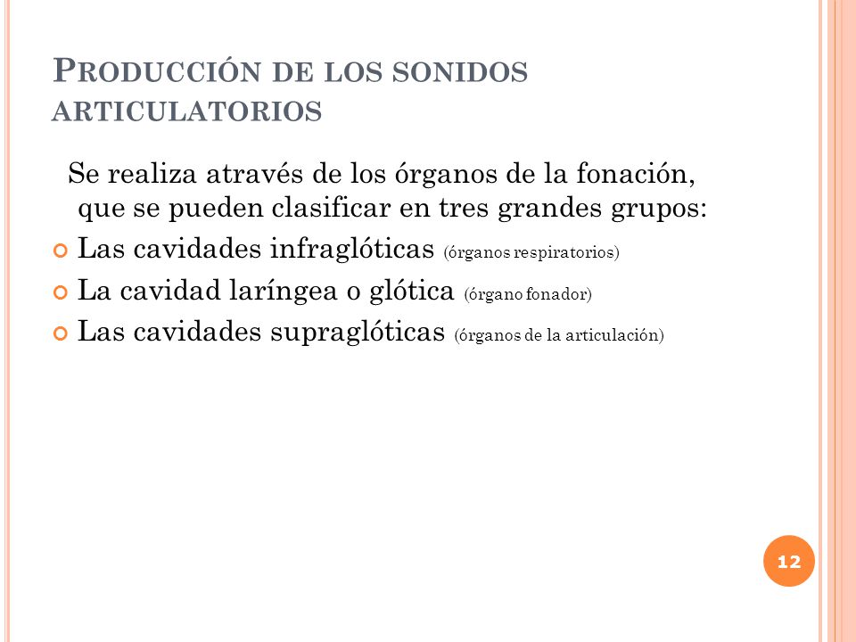 Producción de los sonidos articulatorios