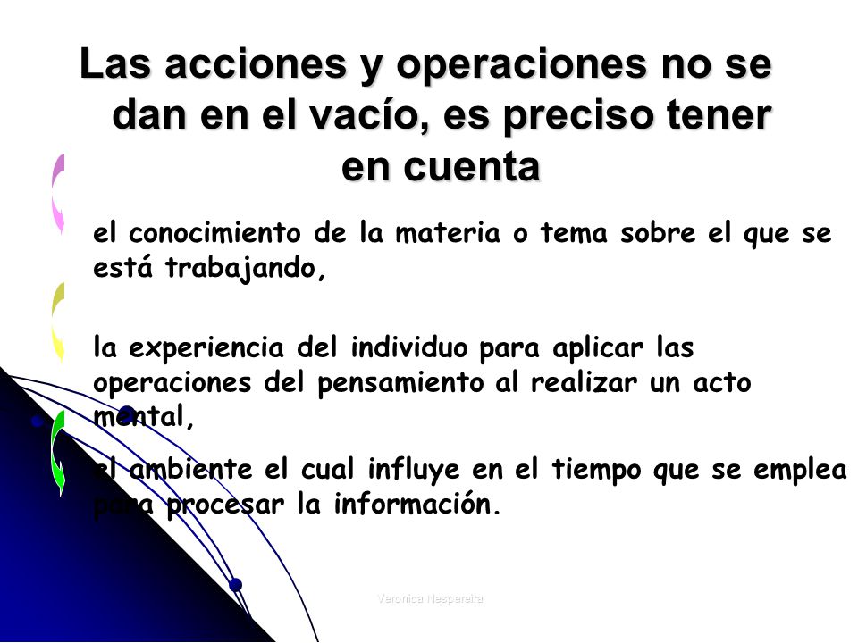 Las acciones y operaciones no se dan en el vacío, es preciso tener en cuenta