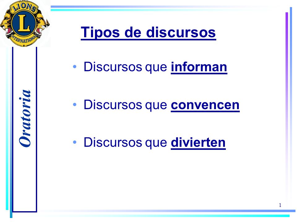 Tipos de discursos Discursos que informan Discursos que convencen