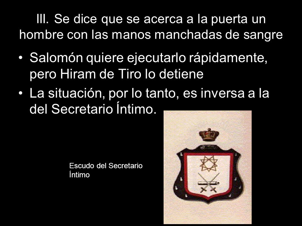 Salomón quiere ejecutarlo rápidamente, pero Hiram de Tiro lo detiene