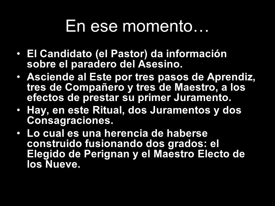 En ese momento… El Candidato (el Pastor) da información sobre el paradero del Asesino.