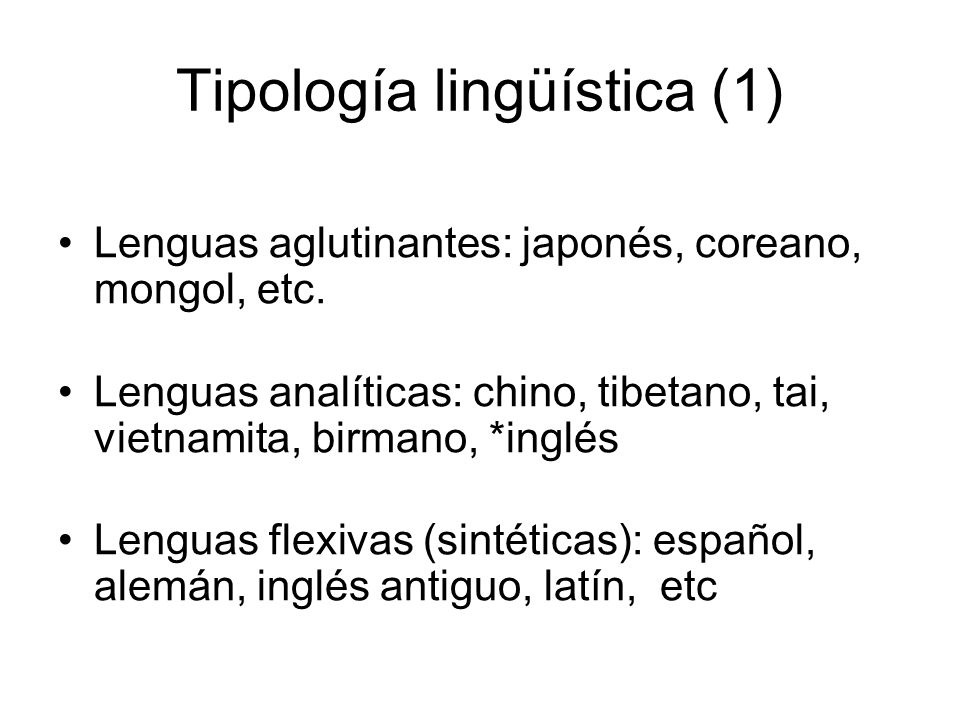 Tipología lingüística (1)