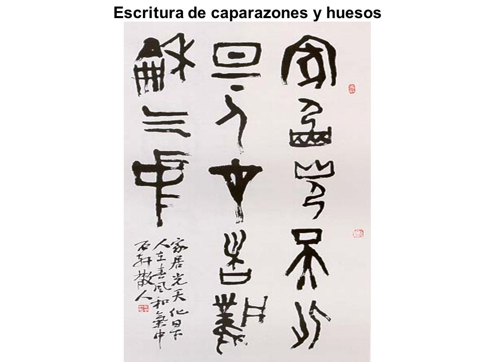 Tipos de kanji Escritura de caparazones y huesos