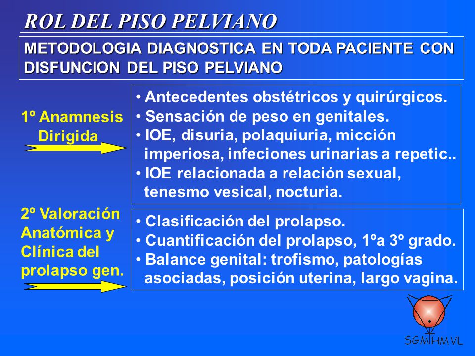 ROL DEL PISO PELVIANO METODOLOGIA DIAGNOSTICA EN TODA PACIENTE CON
