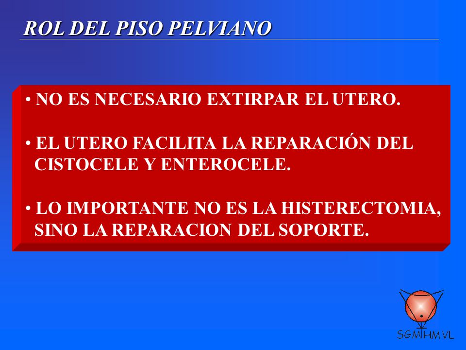 ROL DEL PISO PELVIANO NO ES NECESARIO EXTIRPAR EL UTERO.