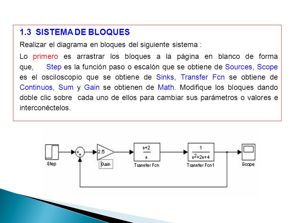 1.3 SISTEMA DE BLOQUES Realizar el diagrama en bloques del siguiente sistema :