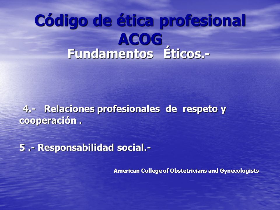 Código de ética profesional ACOG