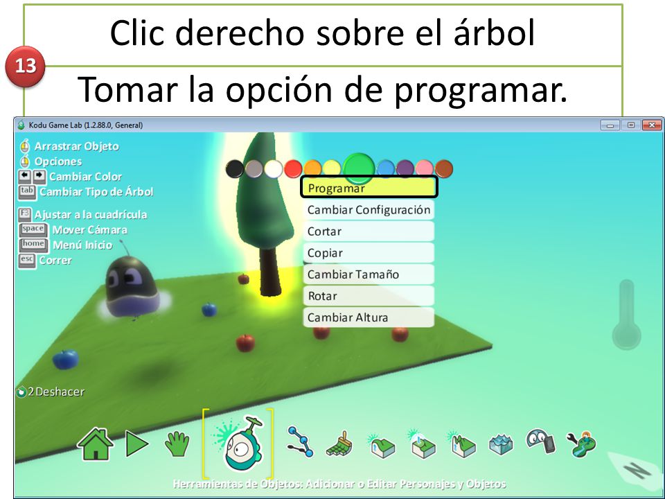 Clic derecho sobre el árbol Tomar la opción de programar.