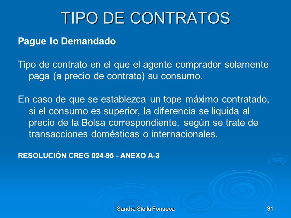 TIPO DE CONTRATOS Pague lo Demandado