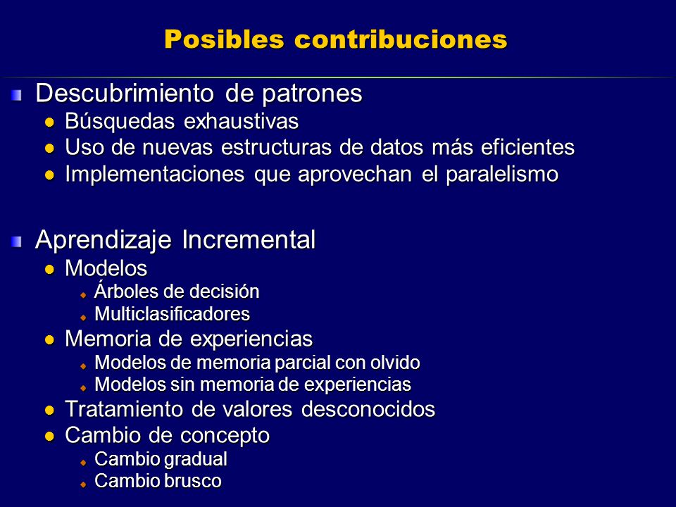 Posibles contribuciones