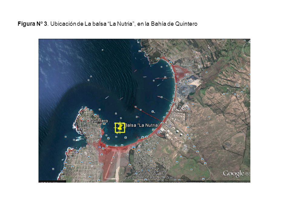 Figura Nº 3. Ubicación de La balsa La Nutria , en la Bahía de Quintero