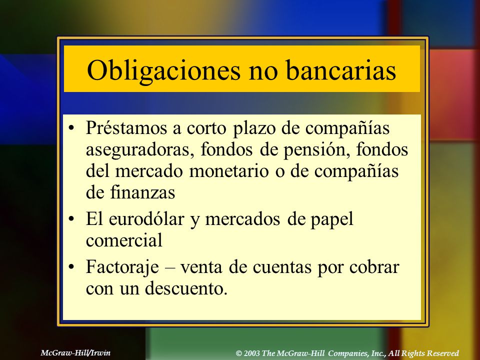 Obligaciones no bancarias