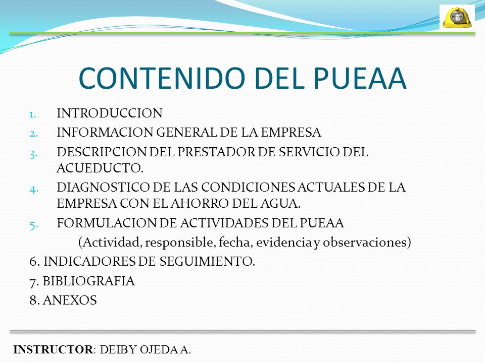 CONTENIDO DEL PUEAA INTRODUCCION INFORMACION GENERAL DE LA EMPRESA
