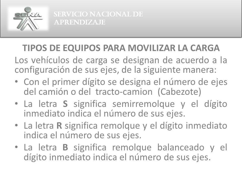 TIPOS DE EQUIPOS PARA MOVILIZAR LA CARGA