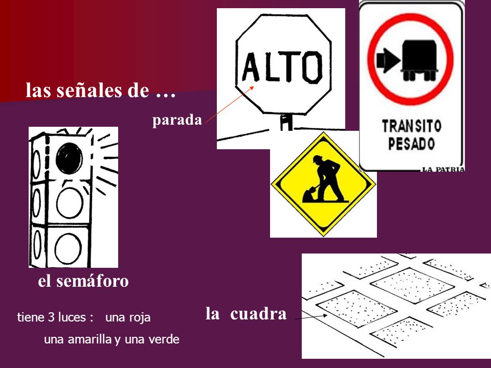 las señales de … el semáforo la cuadra parada tiene 3 luces : una roja