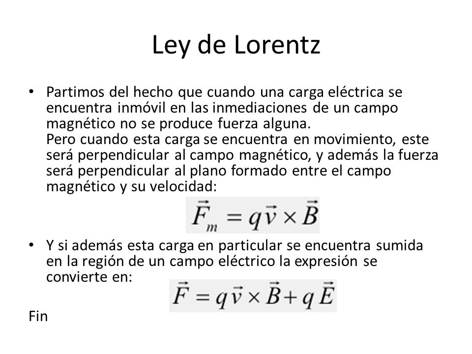 Ley de Lorentz