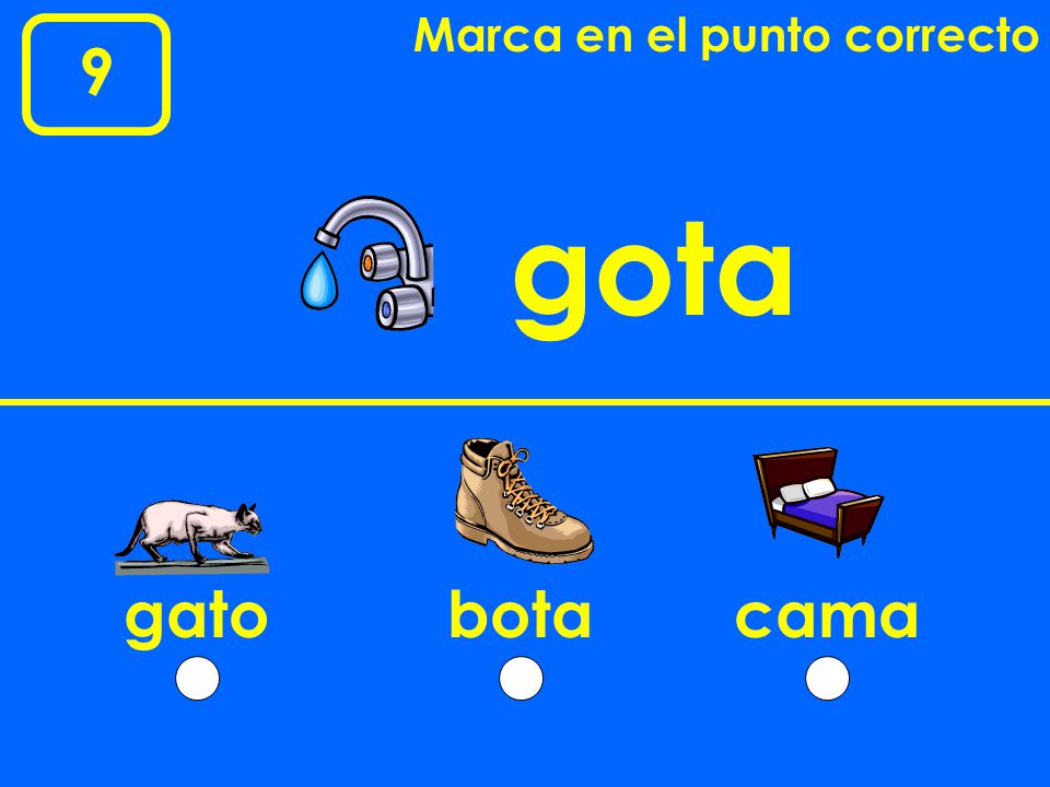 Marca en el punto correcto