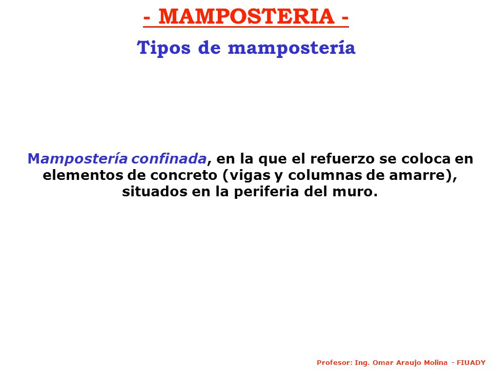 - MAMPOSTERIA - Tipos de mampostería