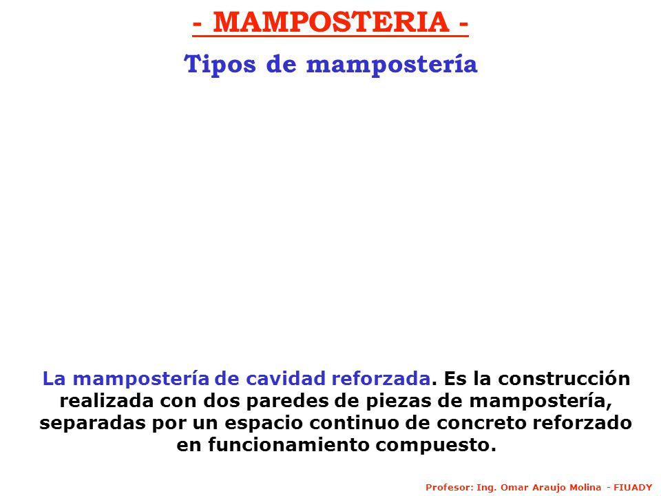 - MAMPOSTERIA - Tipos de mampostería