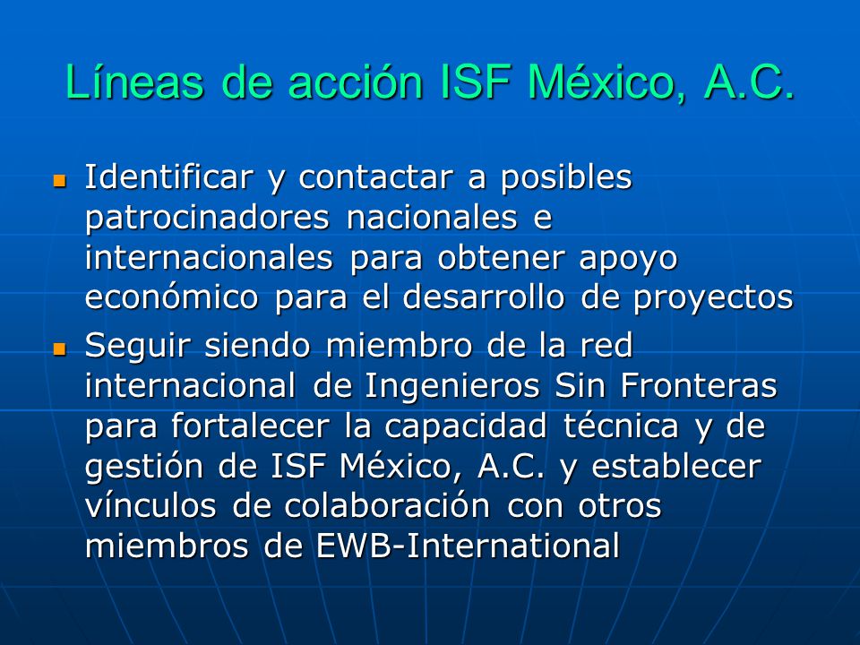 Líneas de acción ISF México, A.C.