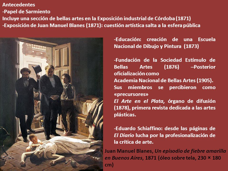 Antecedentes -Papel de Sarmiento. Incluye una sección de bellas artes en la Exposición industrial de Córdoba (1871)
