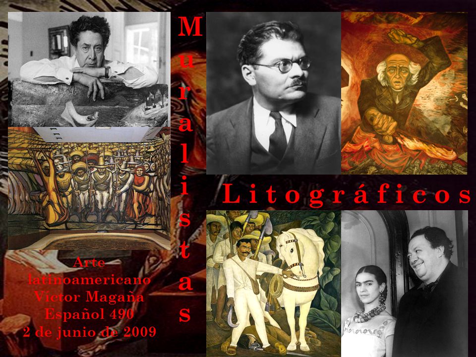 Muralistas L i t o g r á f i c o s Arte latinoamericano Víctor Magaña