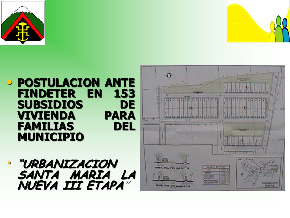 POSTULACION ANTE FINDETER EN 153 SUBSIDIOS DE VIVIENDA PARA FAMILIAS DEL MUNICIPIO