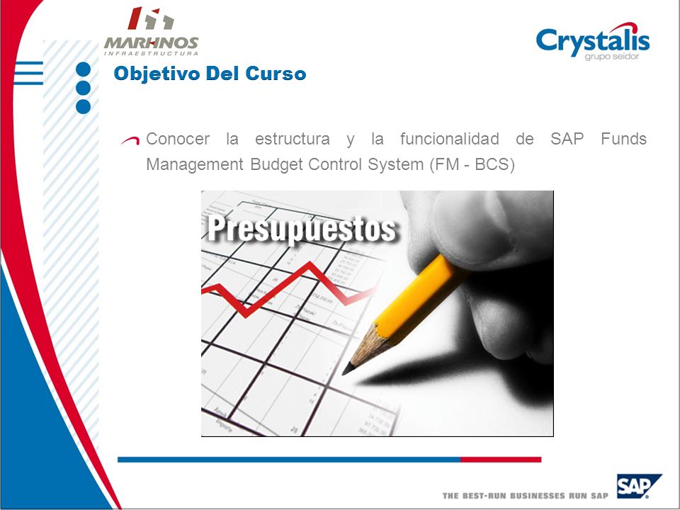 Objetivo Del Curso Conocer la estructura y la funcionalidad de SAP Funds Management Budget Control System (FM - BCS)