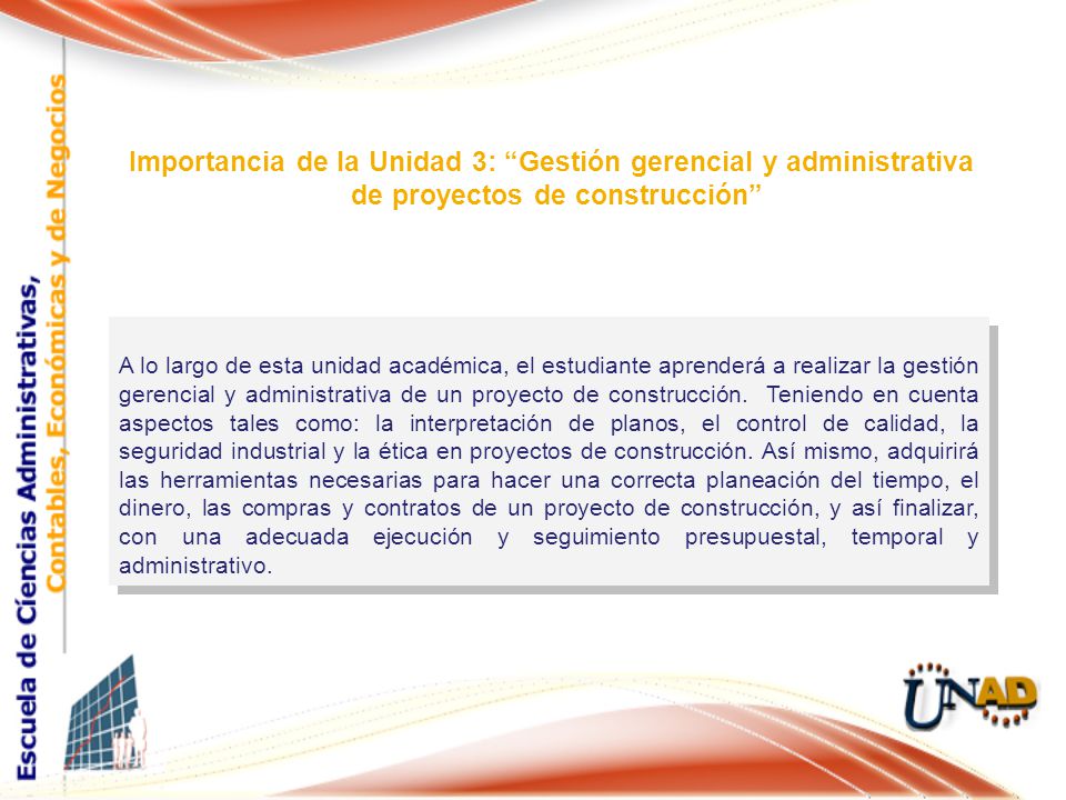 Importancia de la Unidad 3: Gestión gerencial y administrativa