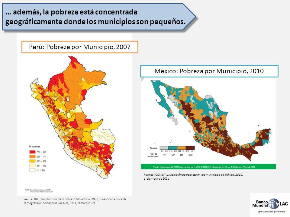 … además, la pobreza está concentrada geográficamente donde los municipios son pequeños.