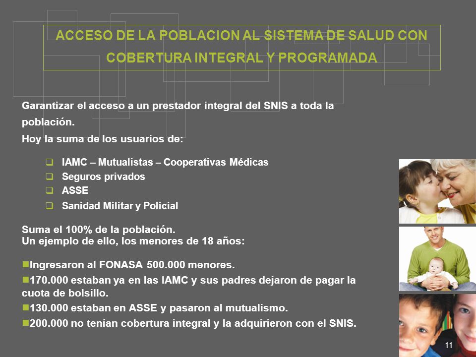 ACCESO DE LA POBLACION AL SISTEMA DE SALUD CON COBERTURA INTEGRAL Y PROGRAMADA